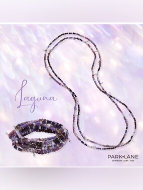 NWT - Park Lane Multicolor purple beaded Necklace with Gold Accents